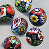 Vintage Murano Moretti studio millefiori flower beads, 1950-60s. 6mm pkg of 8. 