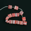 Vintage Bohemian glass varigated sew-on beads. 5mm sq. Strand of 23.