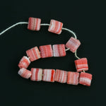 Vintage Bohemian glass varigated sew-on beads. 5mm sq. Strand of 23.