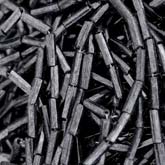 1920s Czech 7x2mm bugles hematite glass. 10-gr.bag. b17-013