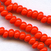 Chinese red size 6 seed beads vintage Czech 1940s. @7.2-gr. bag. b17-095(e)