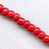 Vintage lipstick red luster seed bead. Size 4 (4mm) 12-gr. bag. b17-100(e)