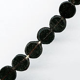 Antique Bohemian jet flat disk beads. 7mm. Pkg of 25