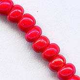 b17-103-Bright coral size 6 seed bead. Vintage Czech 1940s. 12-gr. bag