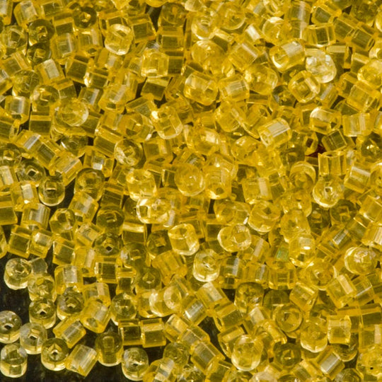 b17-147-Vintage Italian hex cut saffron yellow 15/0 3 gram bag