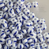 Vintage Italian white with blue stripe seed bead size 11/0. 15 gram bag.