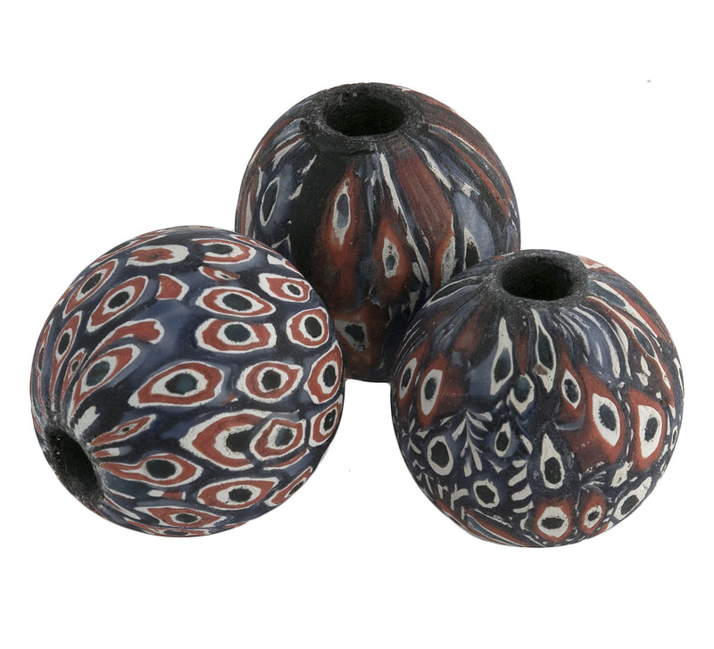 Ancient Indonesian Jatim bead replica. 19mm to 22mm pkg of 1.