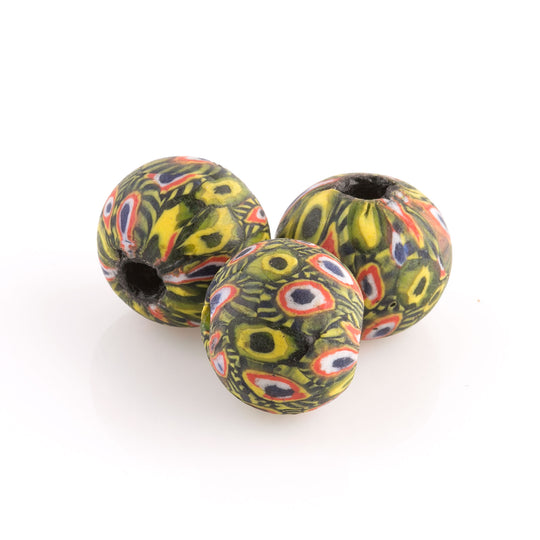 Ancient Jatim Eye Bead reproduction. 20-21mm. Indonesia . Pkg 1.  b1-763