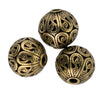 superb quality solid brass filigree bead. 10x11mm. Pkg of 1. 