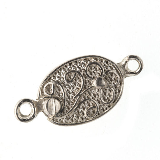 Sterling silver filigree clasp, 9x12mm, pkg of 1. b8-0184-2
