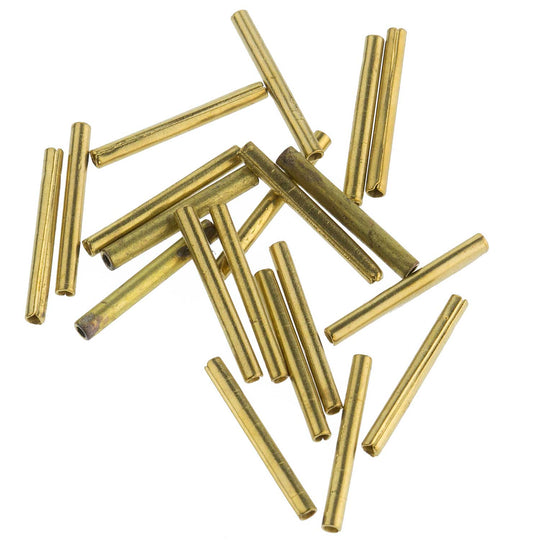 Vintage solid brass bugles. 13mm. Pkg of 50. b18-0200(e)