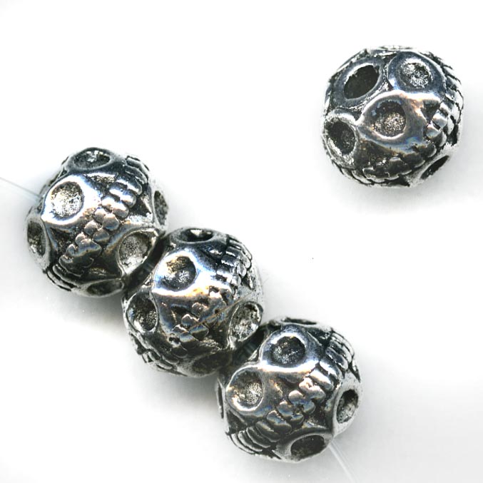 Silver over brass embossed bead 9mm pkg of 2.