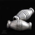 Old coin silver bead from India 17x8mm 2 pcs. 