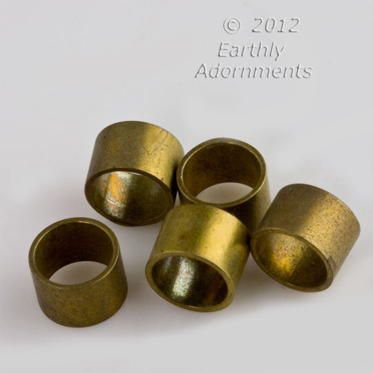 Solid brass cylinder spacers, 5mm x 7mm. Package of 12. b18-0389(e)