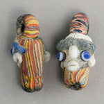 Phoenician Head Pendant, white with rainbow hair. Replica. Pkg 1. b1-840
