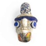 Phoenician Head Pendant, white with rainbow hair. Replica. Pkg 1. b1-840
