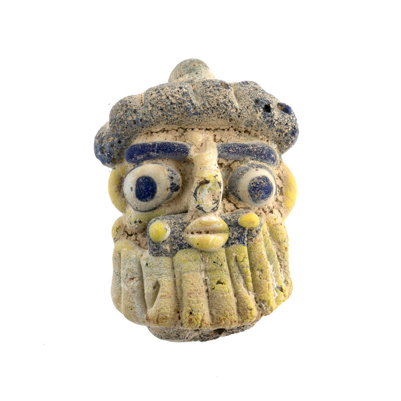 Ancient Phoenicia glass head pendant reproduction. 29-39 mm average.