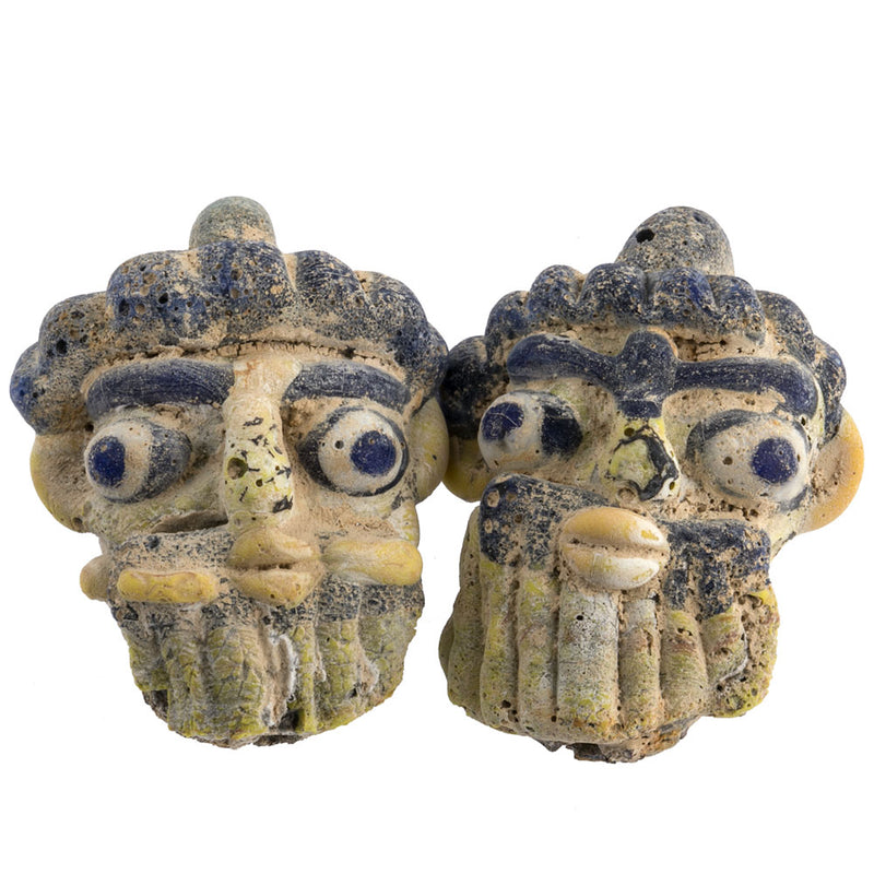 Ancient Phoenicia glass head pendant reproduction. 29-39 mm average.