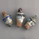 Phoenician Head Pendant, white with rainbow hair. Replica. Pkg 1. b1-840