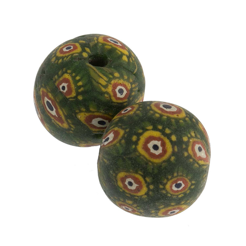 Ancient Indonesian Jatim bead replica. 20mm pkg of 1.