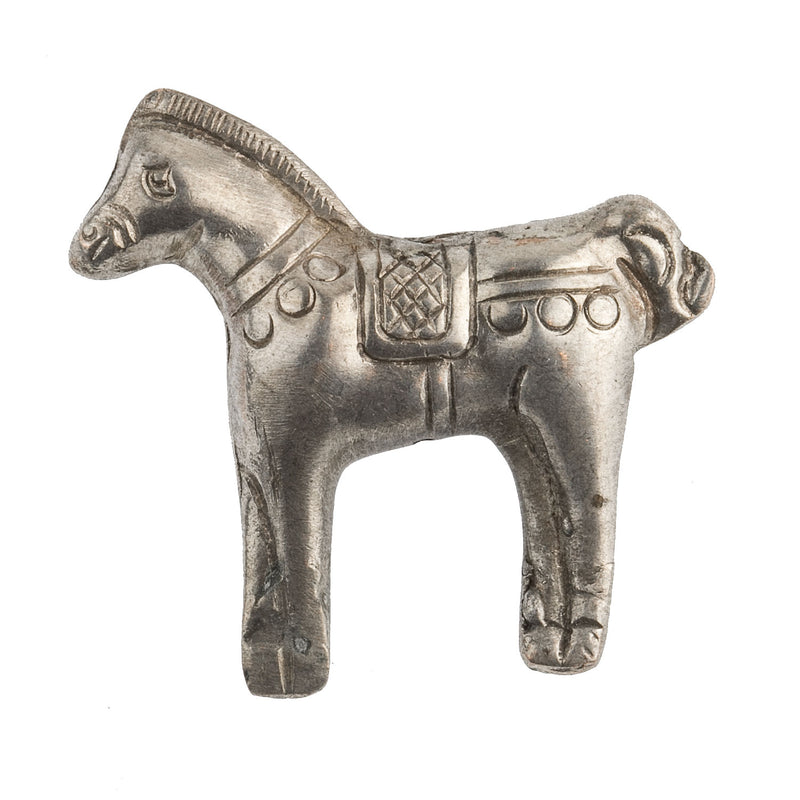 Chinese coin silver ) Ming Dynasty reproduction horse amulet 30mm