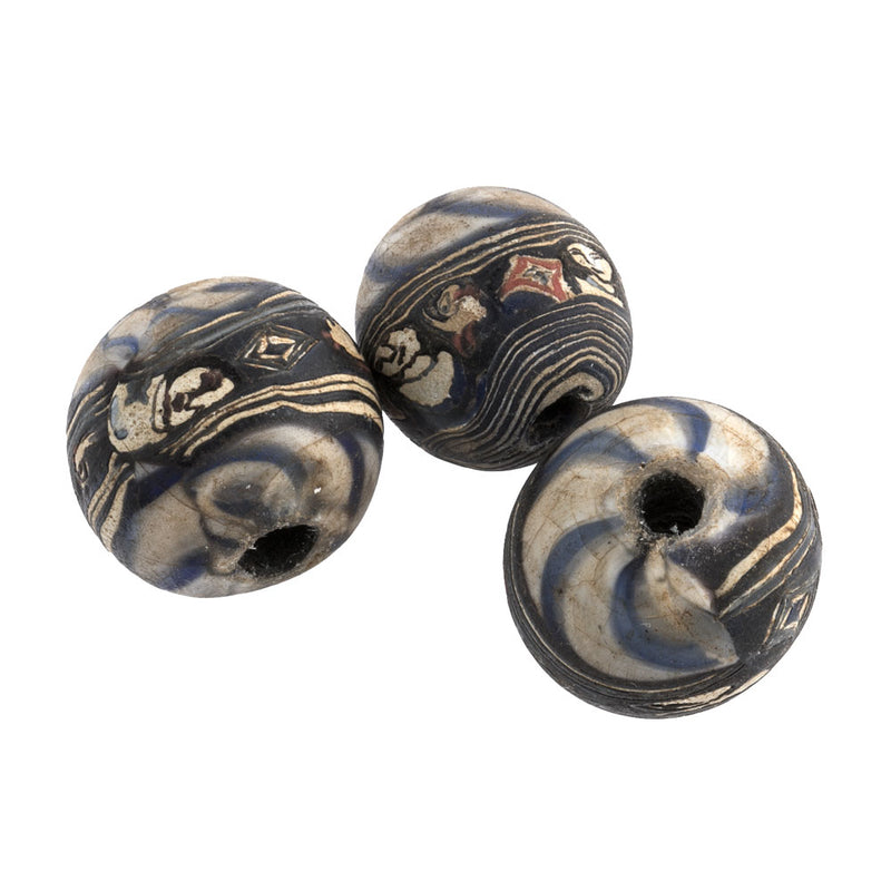 Ancient Indonesian Jatim bead replica. 19mm. Sold individually. 