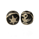 Ancient Jatim Glass  Bird Star Bead reproduction. 17mm.  Pkg. 1. b1-880