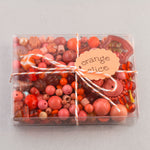 Vintage glass bead mix of orange beads from Europe, Japan and beyond.  5 oz box. b19-0112-Orange Slice