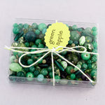 Vintage glass bead mix in an array of green colors from Europe, Japan and beyond.  5 oz box. b19-0112-Green Apple