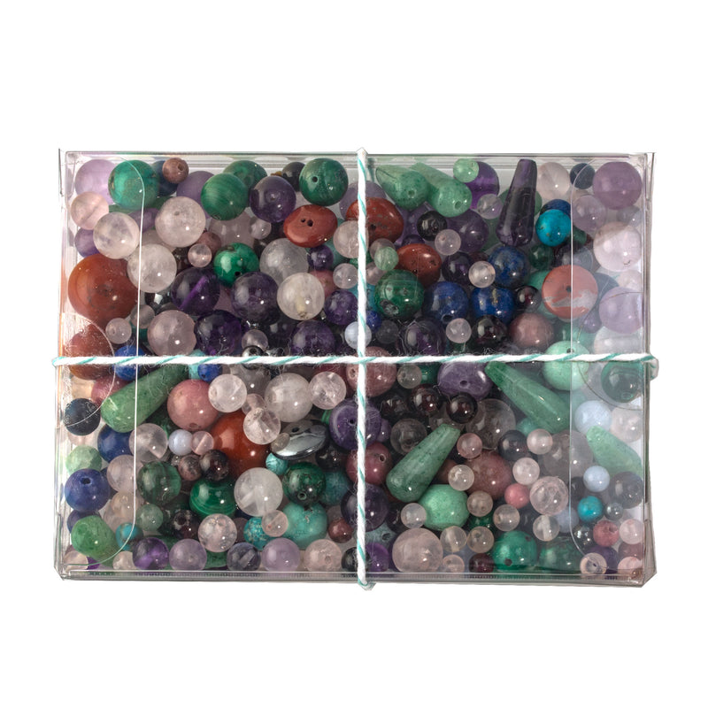 Vintage high quality gemstone bead mix.  4-10mm. 5 oz box. gemstone