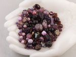 Vintage glass bead mix of purple beads from Europe, Japan and beyond.  5 oz box. Purple Haze