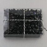 Vintage black glass bead mix from Europe, Japan and beyond.  5 oz box.