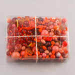 Vintage glass bead mix of orange beads from Europe, Japan and beyond.  5 oz box. b19-0112-Orange Slice