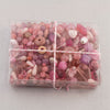 Vintage glass bead mix of pink and rose beads from Europe, Japan and beyond.  5 oz box. Cotton Candy.
