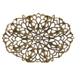 Oxidized brass stamped filigree pendant . 60x45mm Pkg. of 1. 