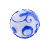 Vintage hand carved Peking Glass bead, cobalt blue Salamander on milk white glass round 28mm pkg of 1.