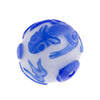 Vintage hand carved Peking Glass bead, cobalt blue Salamander on milk white glass round 28mm pkg of 1.
