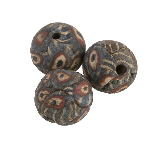 Ancient Jatim eye bead reproduction.  16.5mm. Indonesia. Pkg 1. b1-988