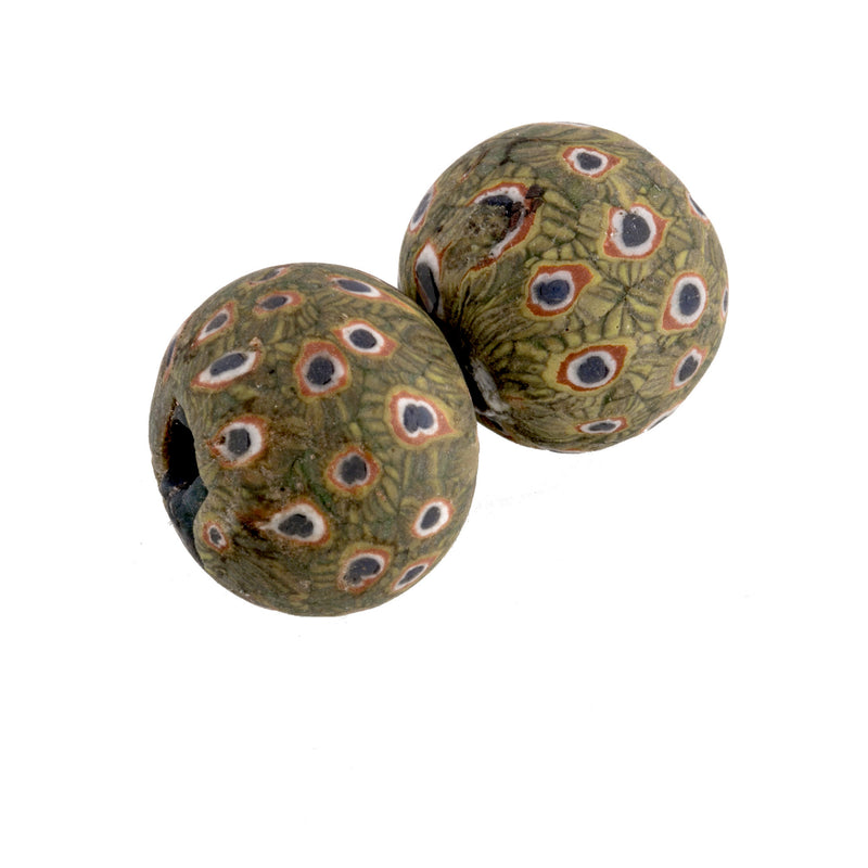 Ancient Indonesian Jatim bead replica. 20mm average size. Pkg of 1. 