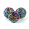 Vintage Chinese enamel Shou bead. Rare, 1970s. 15mm pkg of 1. B2-0037-1
