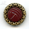Oxidized brass filigree setting for a flat back round cabochon 12mm diameter. 1 pc. b9-2163