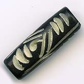 Vintage hand carved stained bone cylinders, 26x9mm, pkg of 4. b3-bo137(e)