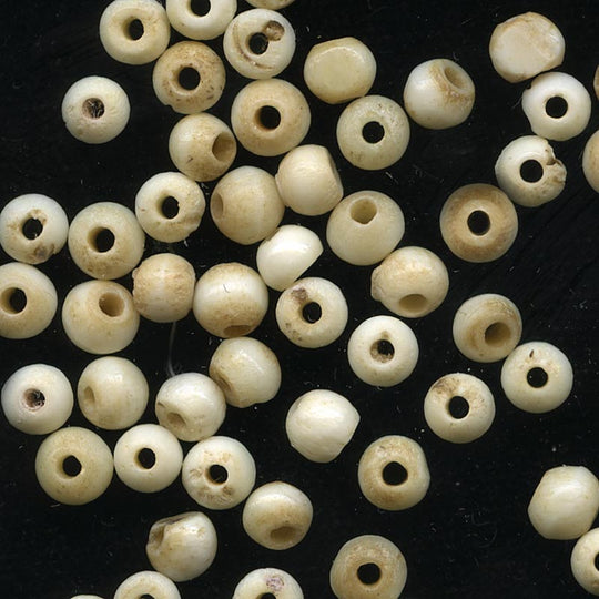 Vintage natural undyed bone beads average 5mm, 8 gram bag (100+ pcs). b3-bo147