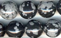 Snowflake obsidian rounds. 4mm. Pkg of 10.