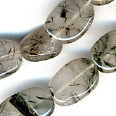 Rutilated Quartz Oval Beads. 10x8mm. Pkg of 10.