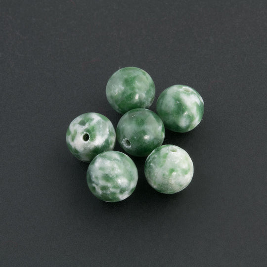 Old stock tree agate rounds. 6mm. Pkg of 6. B4-aga045-2