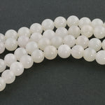 Natural translucent white moonstone Chalcedony high polish 10mm beads 20 pcs