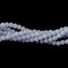 AA natural blue lace agate beads. 6mm. Vintage stock 1980s. 15.5 inch strand.