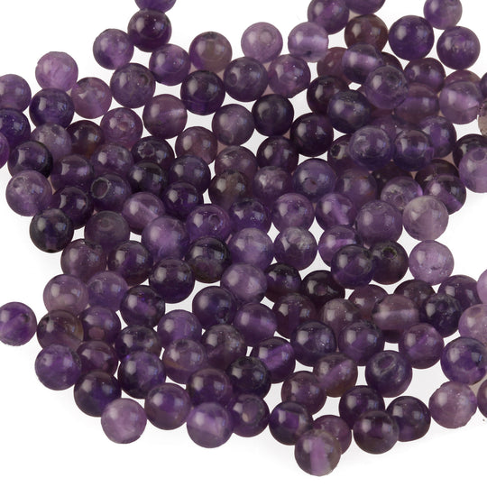 Vintage A grade 4mm loose Amethyst gemstone round beads. Package of 12. b4-ame226