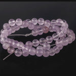 Old stock natural light lavender amethyst 6mm smooth clear round beads.16 inch strand. 